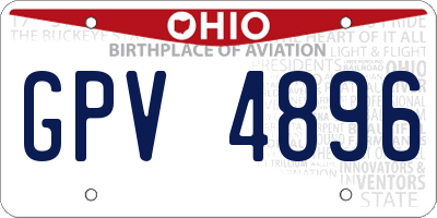 OH license plate GPV4896