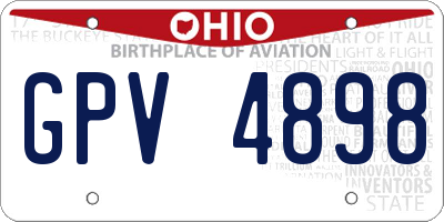 OH license plate GPV4898