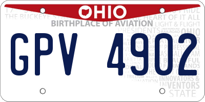 OH license plate GPV4902