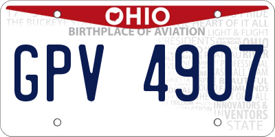 OH license plate GPV4907
