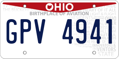 OH license plate GPV4941