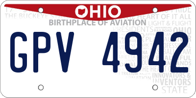 OH license plate GPV4942