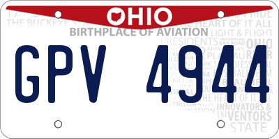 OH license plate GPV4944