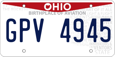 OH license plate GPV4945
