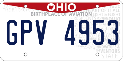 OH license plate GPV4953