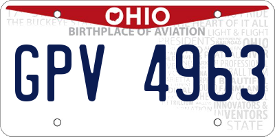 OH license plate GPV4963