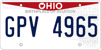 OH license plate GPV4965