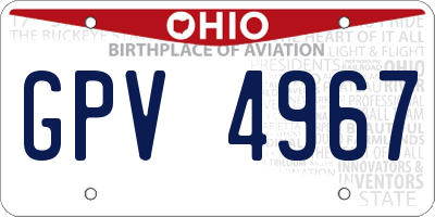 OH license plate GPV4967