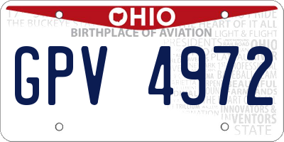 OH license plate GPV4972
