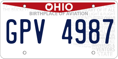 OH license plate GPV4987