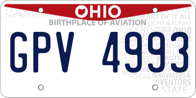 OH license plate GPV4993