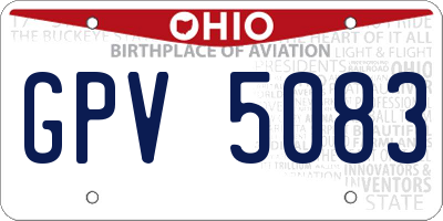 OH license plate GPV5083