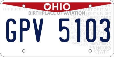 OH license plate GPV5103