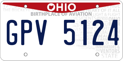 OH license plate GPV5124