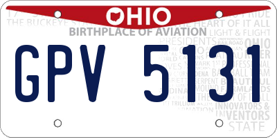 OH license plate GPV5131