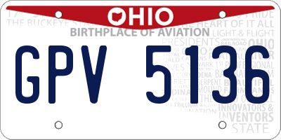 OH license plate GPV5136