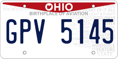 OH license plate GPV5145