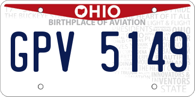 OH license plate GPV5149