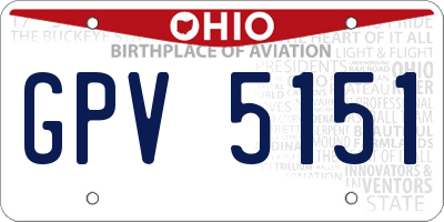 OH license plate GPV5151