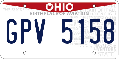OH license plate GPV5158