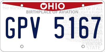 OH license plate GPV5167