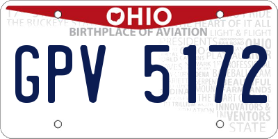 OH license plate GPV5172