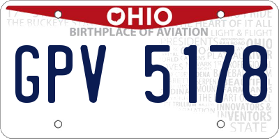 OH license plate GPV5178