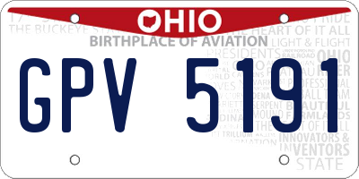 OH license plate GPV5191