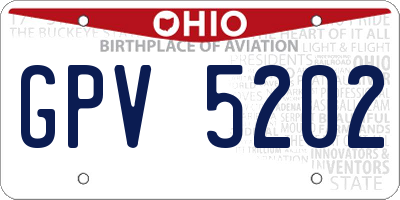 OH license plate GPV5202