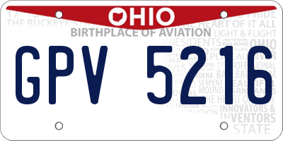 OH license plate GPV5216