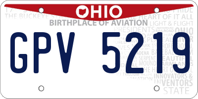 OH license plate GPV5219