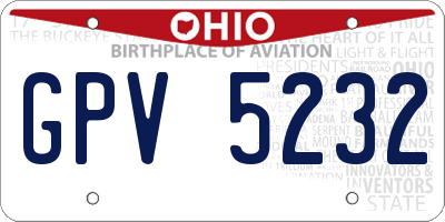 OH license plate GPV5232