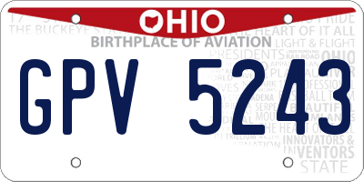 OH license plate GPV5243