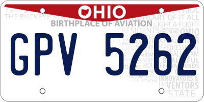 OH license plate GPV5262