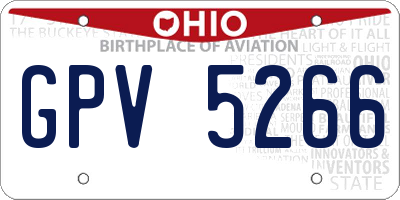 OH license plate GPV5266