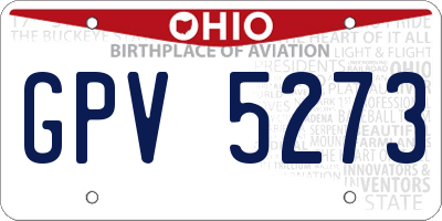 OH license plate GPV5273