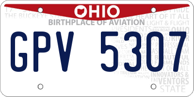 OH license plate GPV5307