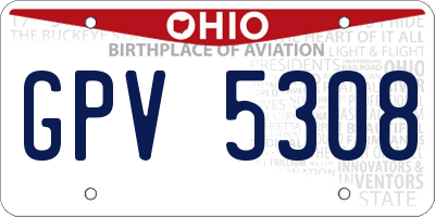 OH license plate GPV5308