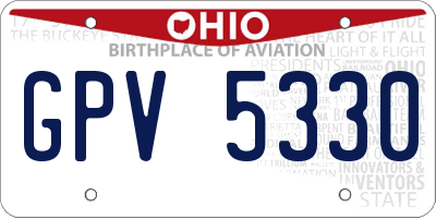 OH license plate GPV5330