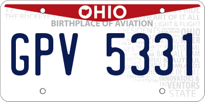 OH license plate GPV5331