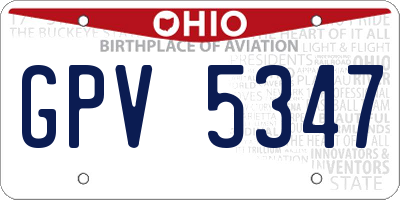 OH license plate GPV5347