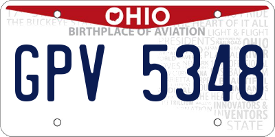 OH license plate GPV5348