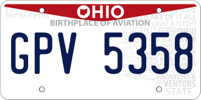 OH license plate GPV5358