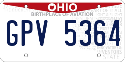 OH license plate GPV5364