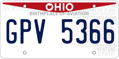 OH license plate GPV5366
