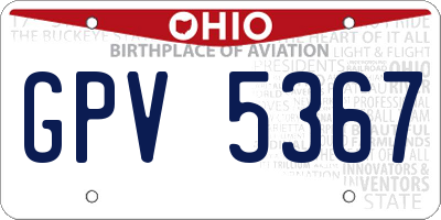 OH license plate GPV5367