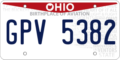 OH license plate GPV5382