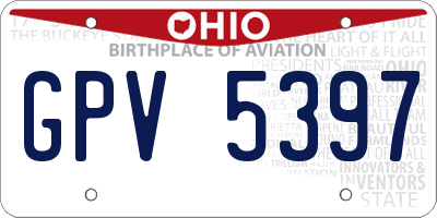 OH license plate GPV5397