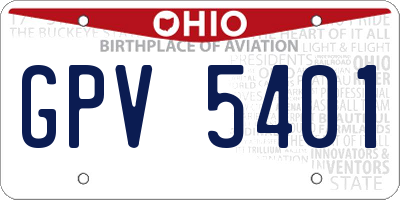 OH license plate GPV5401