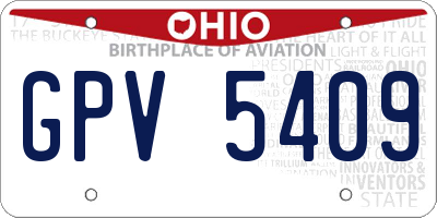 OH license plate GPV5409